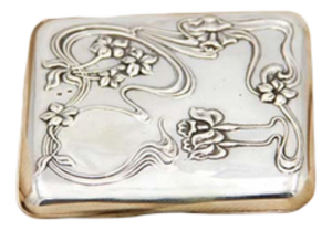 Silver Cigarette Case in Art Nouveau Style