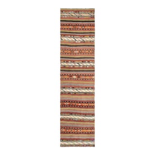 Vintage Embroidered Kilim Runner Rug - 2`7" X 11`0" For Sale