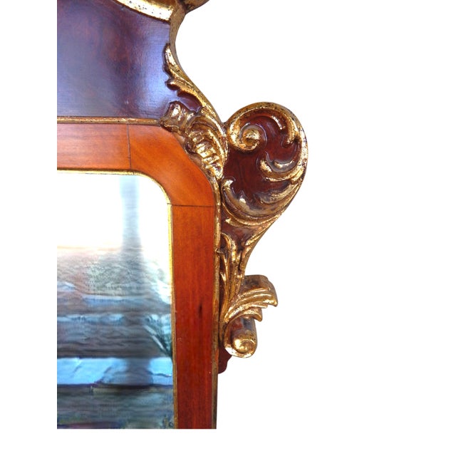 Wood Mid 20th C. Mahogany and Gilt Painted Mirror For Sale - Image 7 of 8