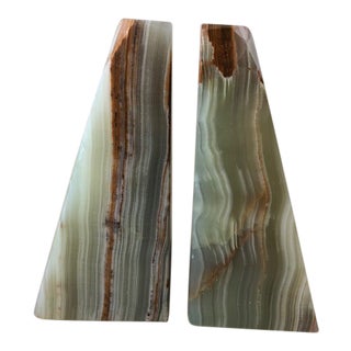 Mid-Century Modern Onyx Bookends - a Pair For Sale