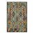 Boho Chic Kilim Blue Brown Wool Rug - 6'2" X 8'2" For Sale