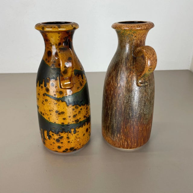 Multi-Color Pottery Fat Lava Vases from Scheurich, 1970s, Set of 2 For Sale - Image 13 of 18