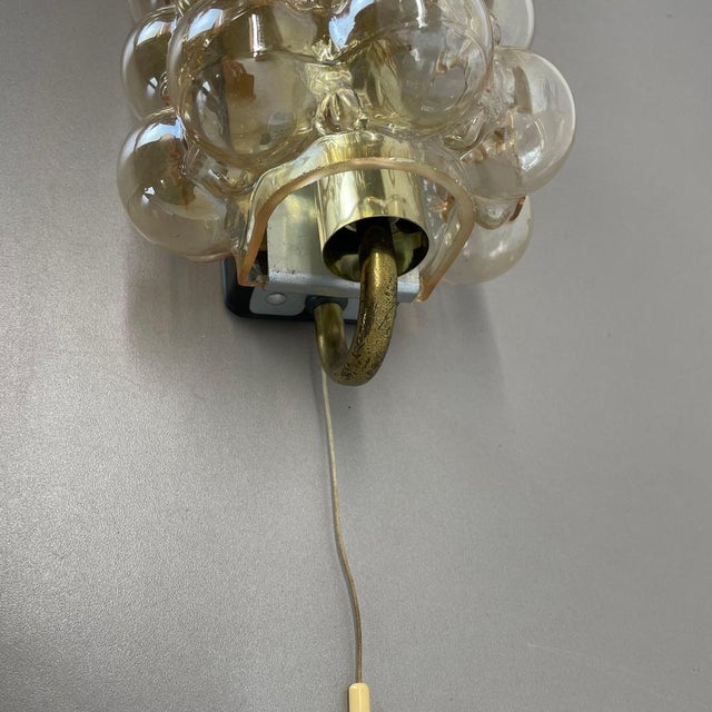Metal Amber Glass Wall Light by Helena Tynell from Glashütte Limburg, 1960s For Sale - Image 7 of 18