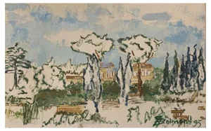 Jean-Jacques Boimond, Vue d'un parc, 1993, Oil on Canvas