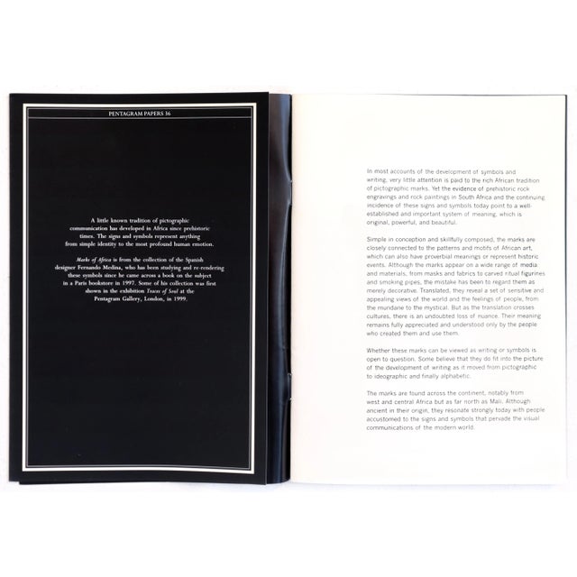 2006 American Graphic Design Publication Pentagram Papers 36 - Marks of Africa, Rendered by Fernando Medina For Sale - Image 4 of 6
