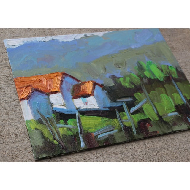 Quiet Places & Landscapes — Vineyard Horizon Original oil painting by Haas, 12 x 9 unframed on linen panel, signed....