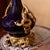 Vintage Italian Cobalt Blue Porcelain Gilt Brass Table Lamps - Pair For Sale - Image 14 of 14