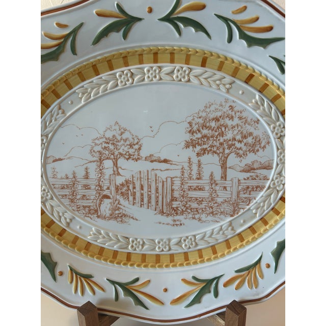 Mid 20th Century Vintage Fitz & Floyd Grand Haven Oval Platter For Sale - Image 5 of 7
