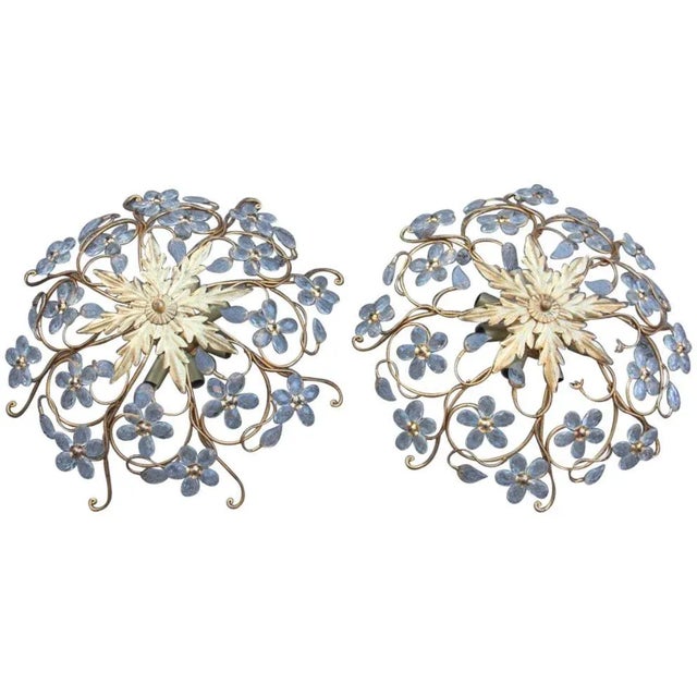 Mid-Century Modern French Crystal Ceiling Lights from Maison Baguès, Set of 2 For Sale - Image 10 of 10