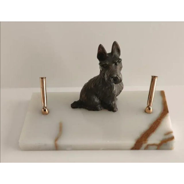 Metal Vintage Scottish Terrier Dog Pen Desk Set - Circa 1940s For Sale - Image 7 of 7