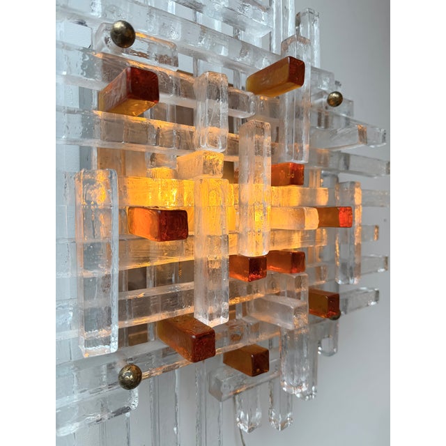 Large Glass Sconce by Poliarte, Italy, 1970s For Sale - Image 10 of 12