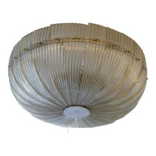 Mid-20th Century Mid Century Modern Murano Glass Circular Flush Mount Luminary by Paolo Venini, Italy For Sale