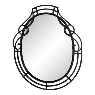 1920s Large Wrought Iron Wall Mount Mirror Ie. Edgar Brandt For Sale