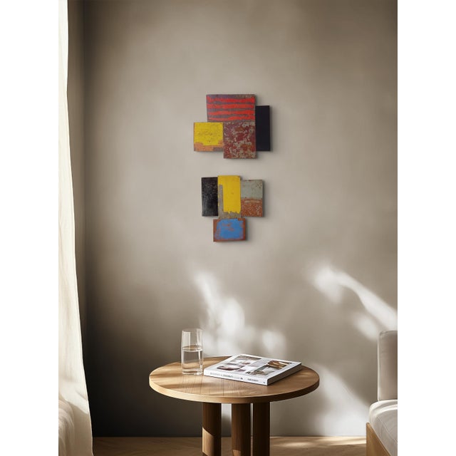 Contemporary Abstract Oil, Tempera, Aerosol, Rust on Metal "N 193" by Andre Debono For Sale - Image 6 of 11