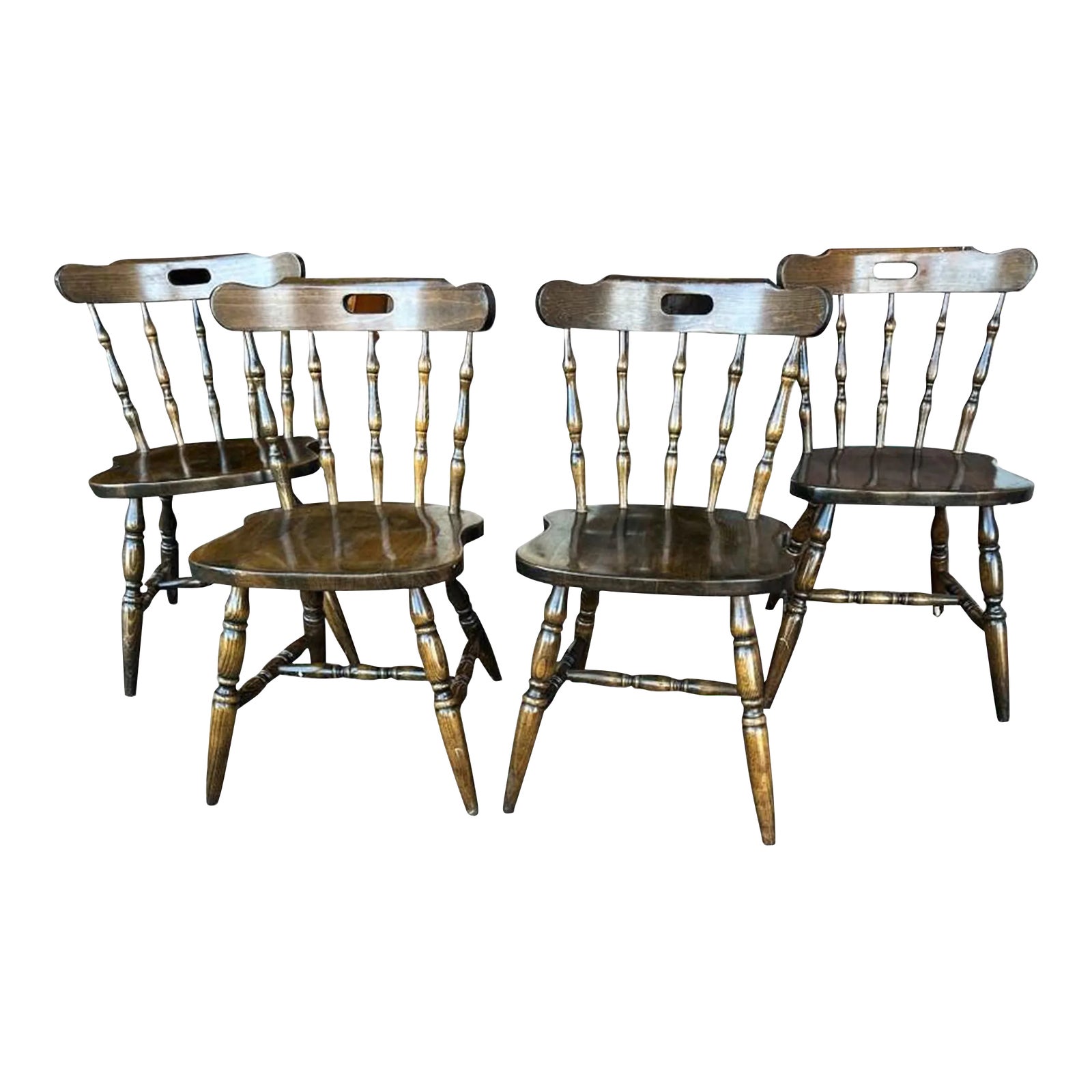 Solid Oak Pub Chairs Set of 4 Chairish