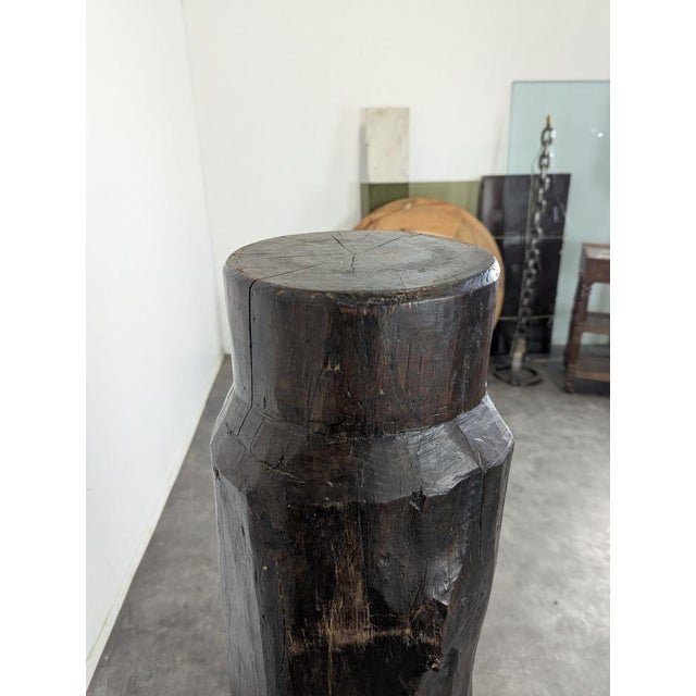 Vintage Brutalist Column in Oak For Sale - Image 6 of 7