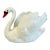 1970s Vintage Hollywood Regency Coastal German Goebel Porcelain Swan Petite Planter. For Sale