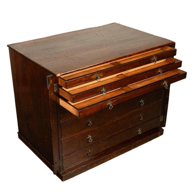 Early 19th Century Antique Georgian Drawing Print Architect's Plan File 7 Drawer Chest Cabinet 1820 For Sale - Image 5 of 12