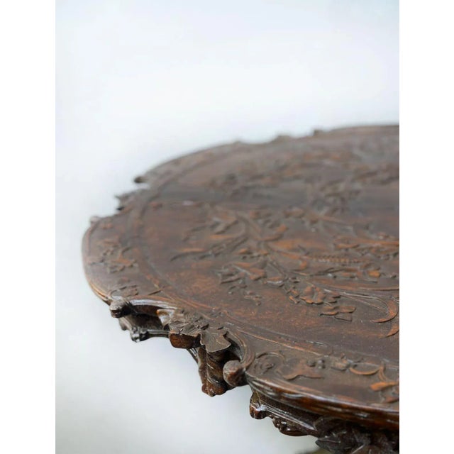French French 19th Century Carved Walnut Center Table For Sale - Image 3 of 4