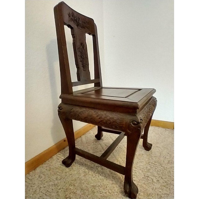 1950s George Zee Hand Carved Kiln Dried Rosewood Chairs For Sale - Image 11 of 12
