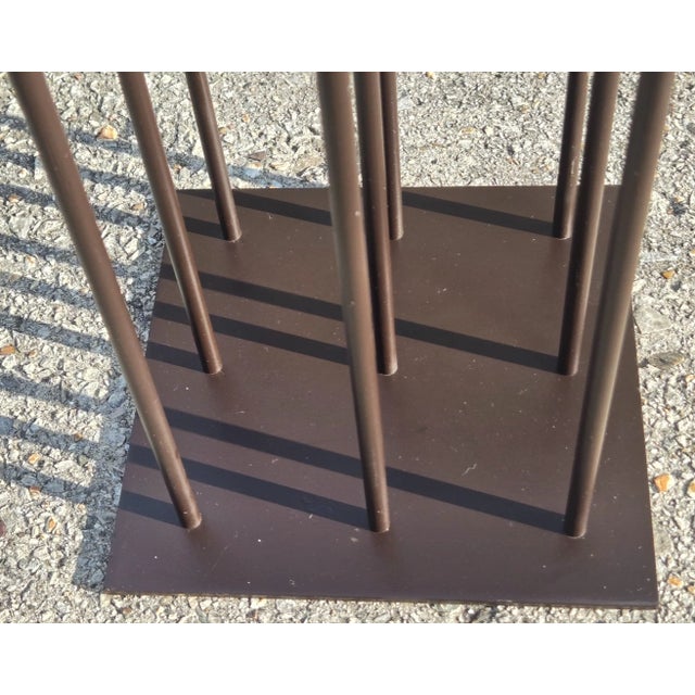 Brutalist Metal 42" Floor Candelabra, Manner of Harry Bertoia For Sale - Image 14 of 16