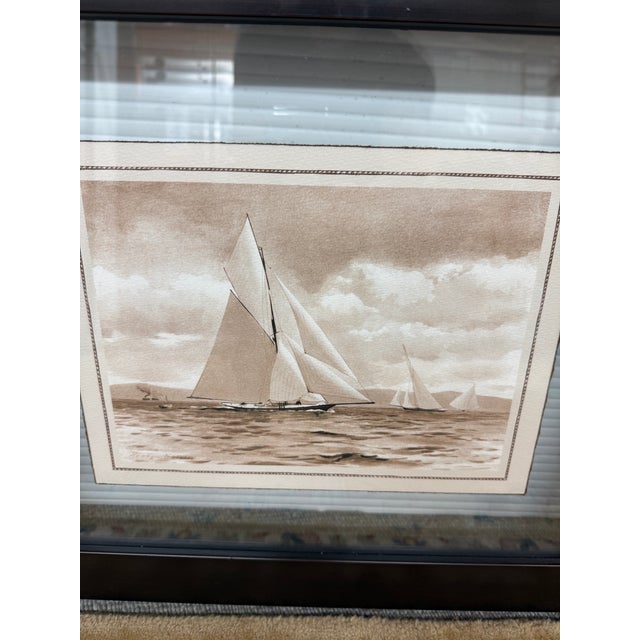 Printmaking Materials Henry Shields for Soicher Marin Vintage Racing Sloops Lithographs, Set of Four For Sale - Image 7 of 12