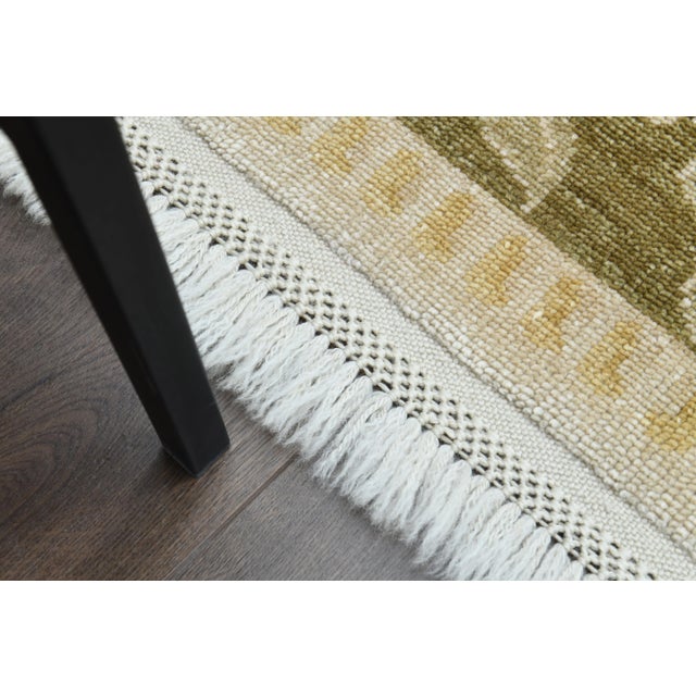 Vintage Turkish Oushak Handmade Wool Cotton Tan Area Rug For Sale In San Francisco - Image 6 of 12