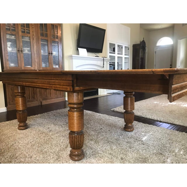 1910s Traditional Tiger Oak Dining Table With 4 Leaves Chairish