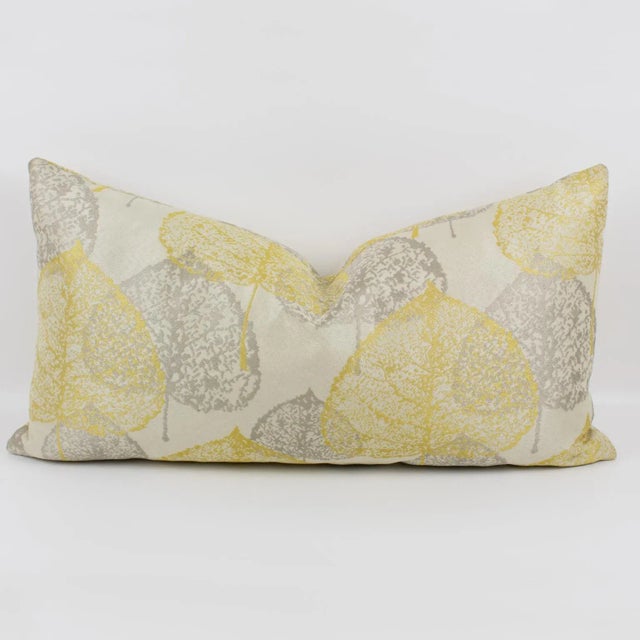 2000 - 2009 Silver Gray and Yellow Damask Throw Pillows, a Pair For Sale - Image 5 of 10