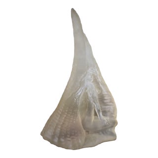 1960s Vintage Austin Productions Lucite Female Sculpture in a Sea Shell Frosted Art For Sale