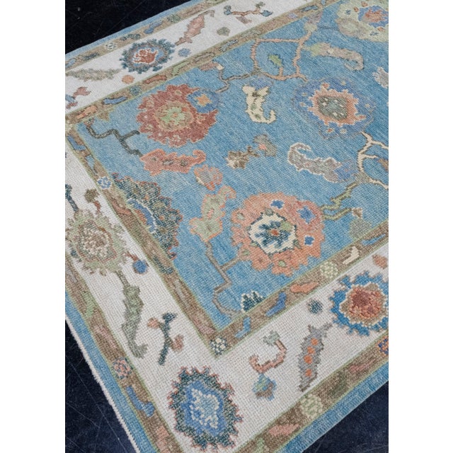 Turkish Oushak Rug 4'1" x 5'11" For Sale - Image 4 of 8