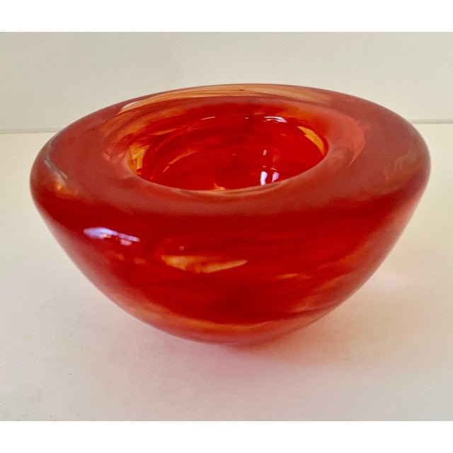 Mid 20th Century Anna Ehrner Kosta Boda Red Bowl For Sale - Image 5 of 6