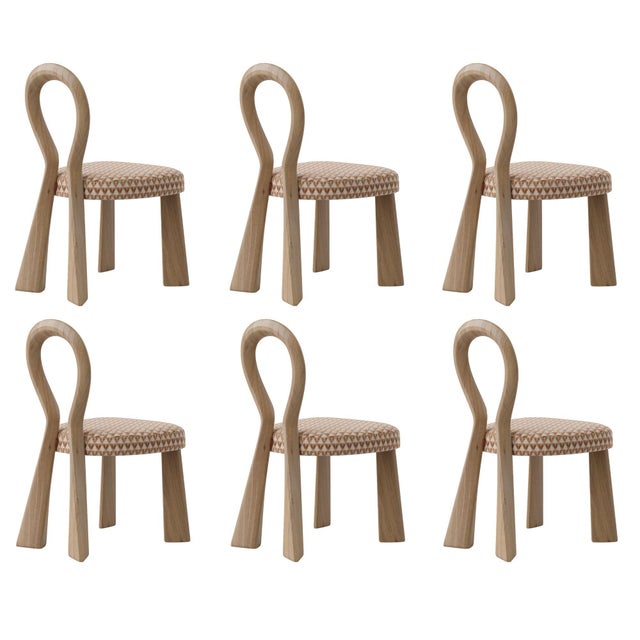 Textile Mary III Dining Chairs by Ottiu, Set of 6 For Sale - Image 7 of 7