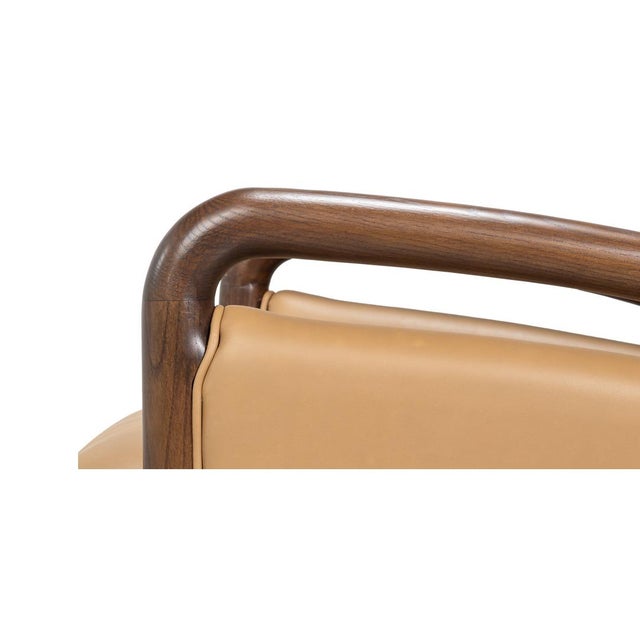 Mid-Century Modern Tan Leather Armchair For Sale - Image 10 of 12