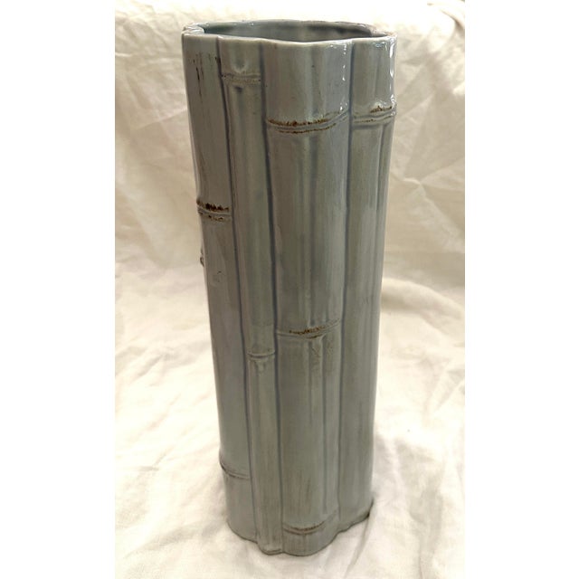 1990s Ceramic Bamboo Vase For Sale - Image 5 of 6