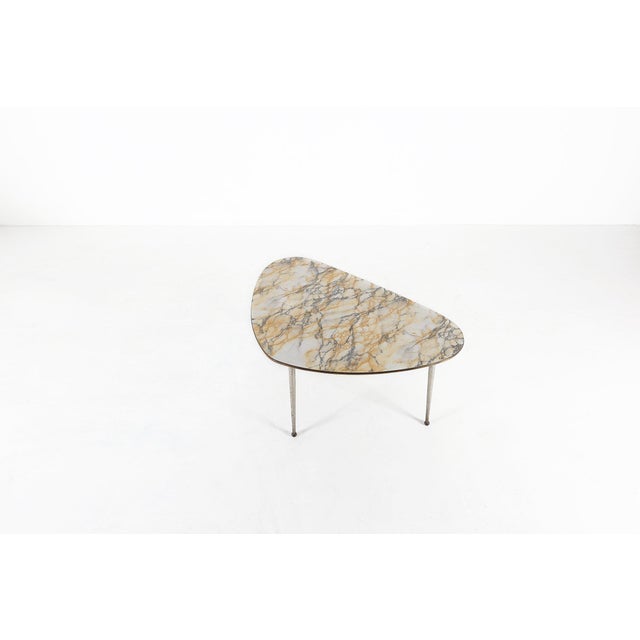 Mid-Century Modern Tripod Coffee Table with Marble Print Top, 1960s For Sale - Image 10 of 11