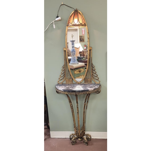 Very rare and Fabulous 1920s Art Deco credenza. Features two-piece construction with the base having a marble inset...