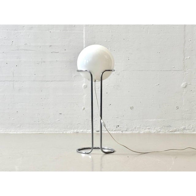 Space Age Floor Lamp with Opal Glass Globe and Chrome Frame, 1970s For Sale - Image 6 of 18