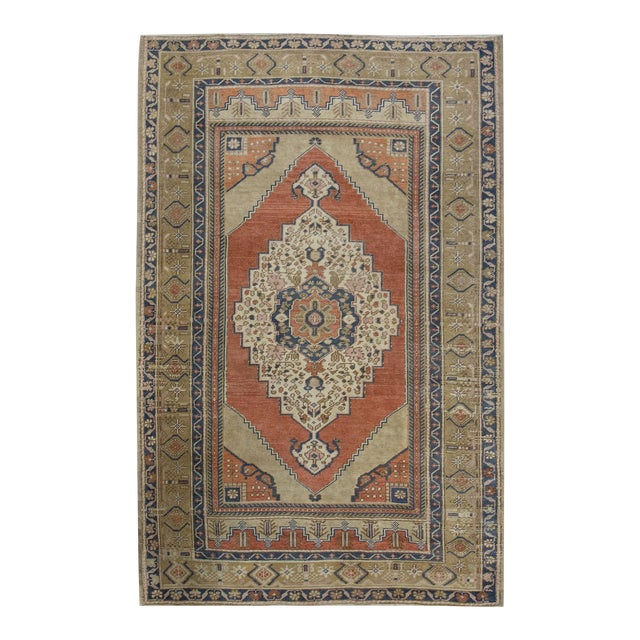Oriental Hand Knotted Rug Turkish Anatolian 4'2" x 6'5" For Sale