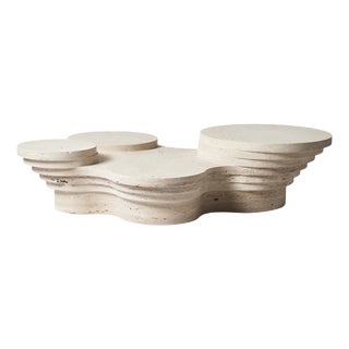 Slice Me Up Sculptural Coffee Table in Travertine by Pietro Franceschini For Sale