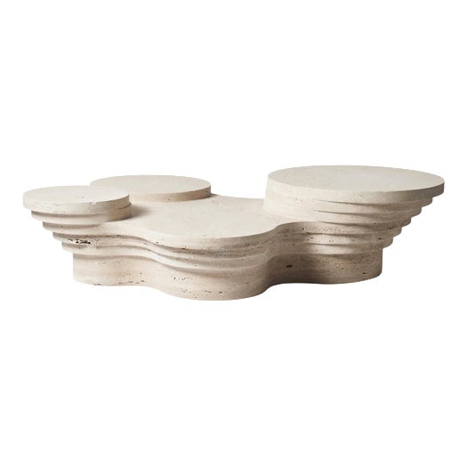 Slice Me Up Sculptural Coffee Table in Travertine by Pietro Franceschini For Sale