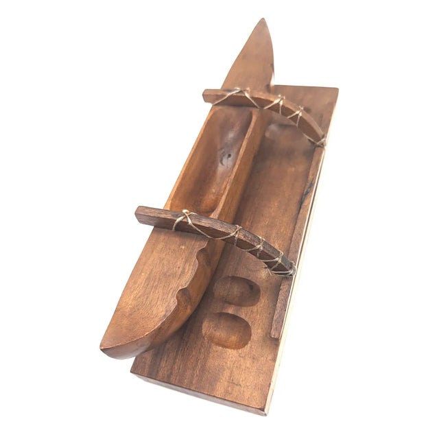 Mid 20th Century Handcarved Wood Pipe Rack For Sale In Miami - Image 6 of 9