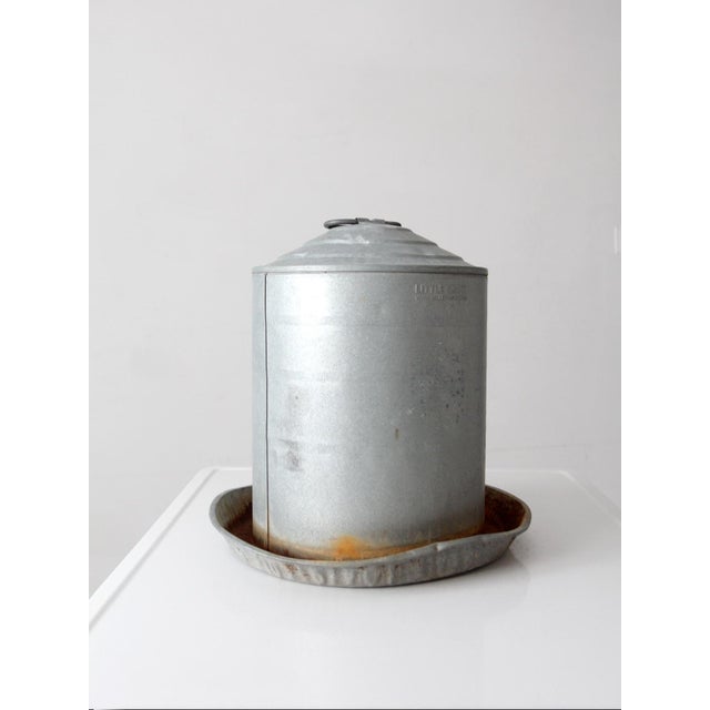 Vintage Galvanized Chicken Feeder For Sale - Image 4 of 14
