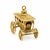 Intricate 14k yellow gold charm in the shape of a detailed carriage with movable wheels. 9.48g