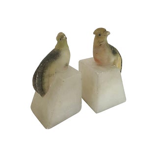 Italian Alabaster Bird Bookends, Pair For Sale