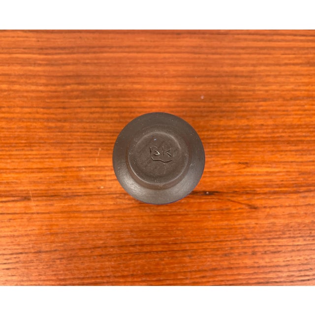 Mid-Century German Small Minimalist Studio Pottery Vase from BKW Böttger Keramik Wandsbek, Hamburg, 1960s For Sale - Image 6 of 13