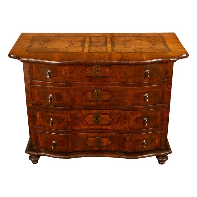 Antique Austrian Baroque Inlaid Walnut Burl Chest Drawers Dresser Commode 1760 For Sale - Image 11 of 14