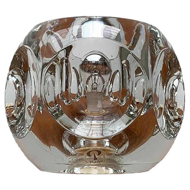 Vintage German Glass Table Lamp from Peill & Putzler For Sale