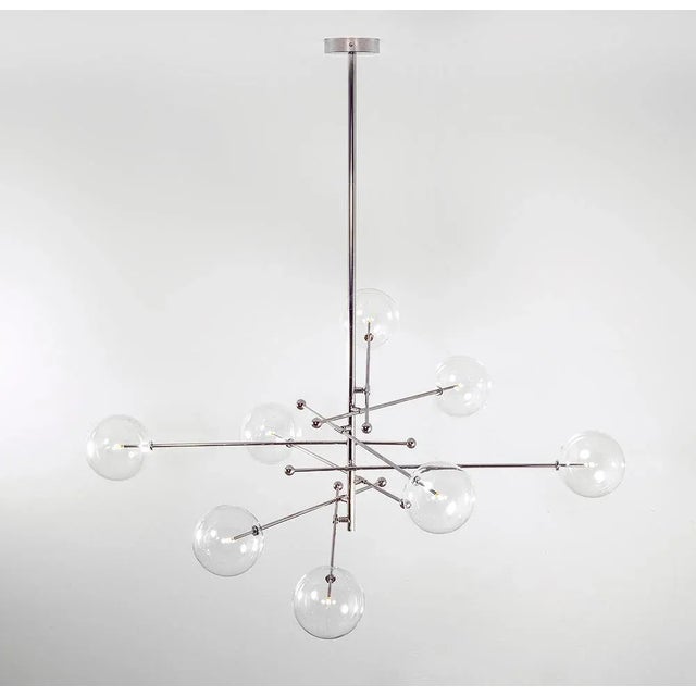 Contemporary RD15 8 Arms Polished Nickel Hanging Lamp by Schwung For Sale - Image 3 of 9