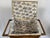 Brown Antique Victorian Wicker Rattan Sewing Stand | Lift-Top Toile Lined, Two Drawers | Edwardian Work Table, 31in For Sale - Image 8 of 18